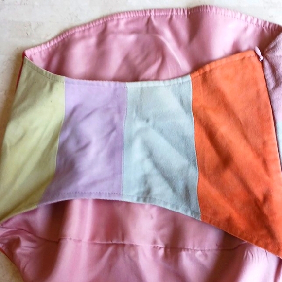 Vintage-One Of A Kind, multi color block suede vest..sz..XS.."Cache", New w/tags - Picture 9 of 15